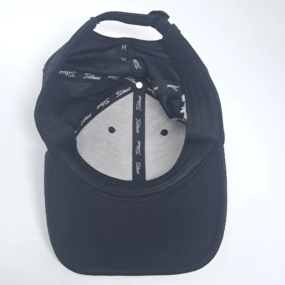 Titleist Brand Hat Cap Adjustable Strap Mens Black Golf Ranch Embroidered OSFM
